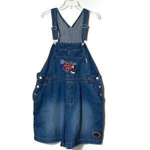 Vintage Disney Main Street Mickey Blue Denim Overalls Size 18/20W
